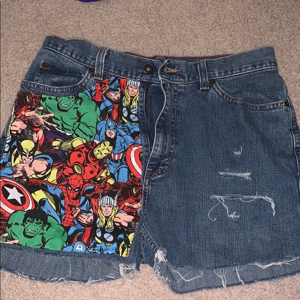 Avengers high waisted shorts